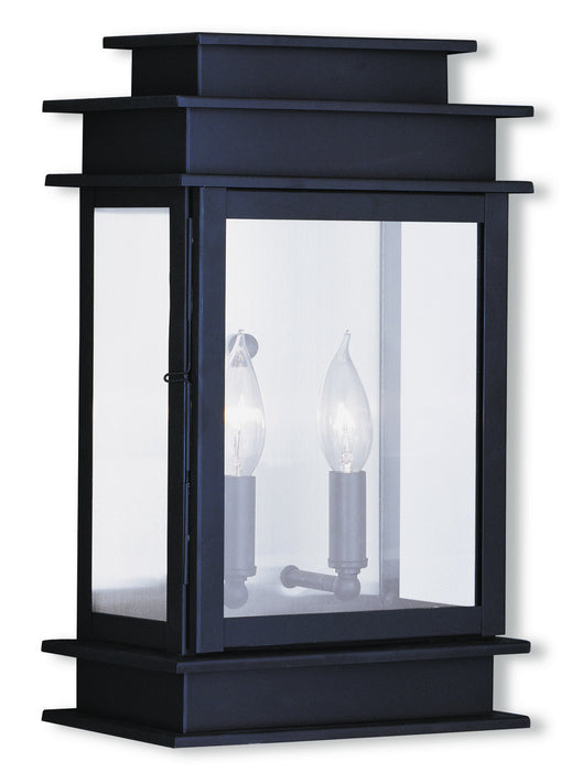 Livex Lighting 2016-07 Two Light Outdoor Wall Lantern, Bronze w/ Polished Chrome Stainless Steel