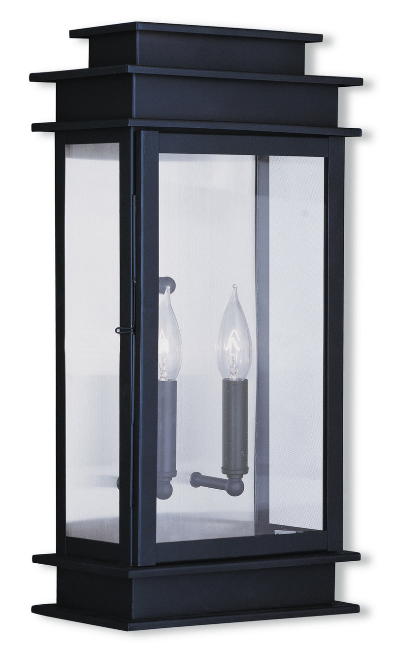 Livex Lighting 2018-07 Two Light Outdoor Wall Lantern, Bronze w/ Polished Chrome Stainless Steel