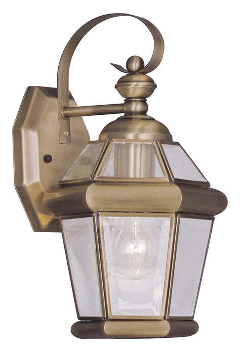 Livex Lighting 2061-01 One Light Outdoor Wall Lantern, Antique Brass