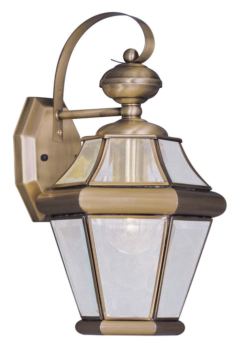 Livex Lighting 2161-01 One Light Outdoor Wall Lantern, Antique Brass