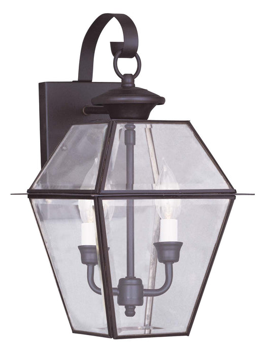 Livex Lighting 2281-07 Two Light Outdoor Wall Lantern, Bronze