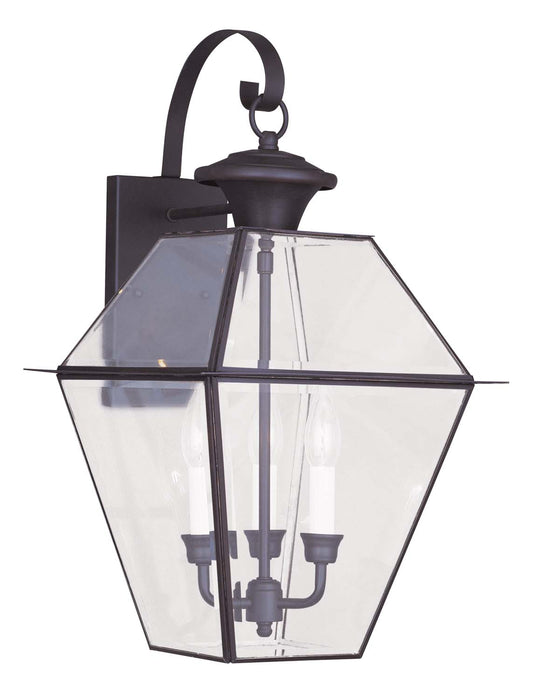 Livex Lighting 2381-07 Three Light Outdoor Wall Lantern, Bronze