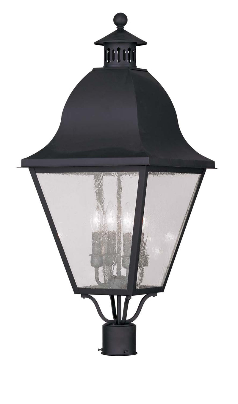Livex Lighting 2548-04 Four Light Outdoor Post Lantern, Black