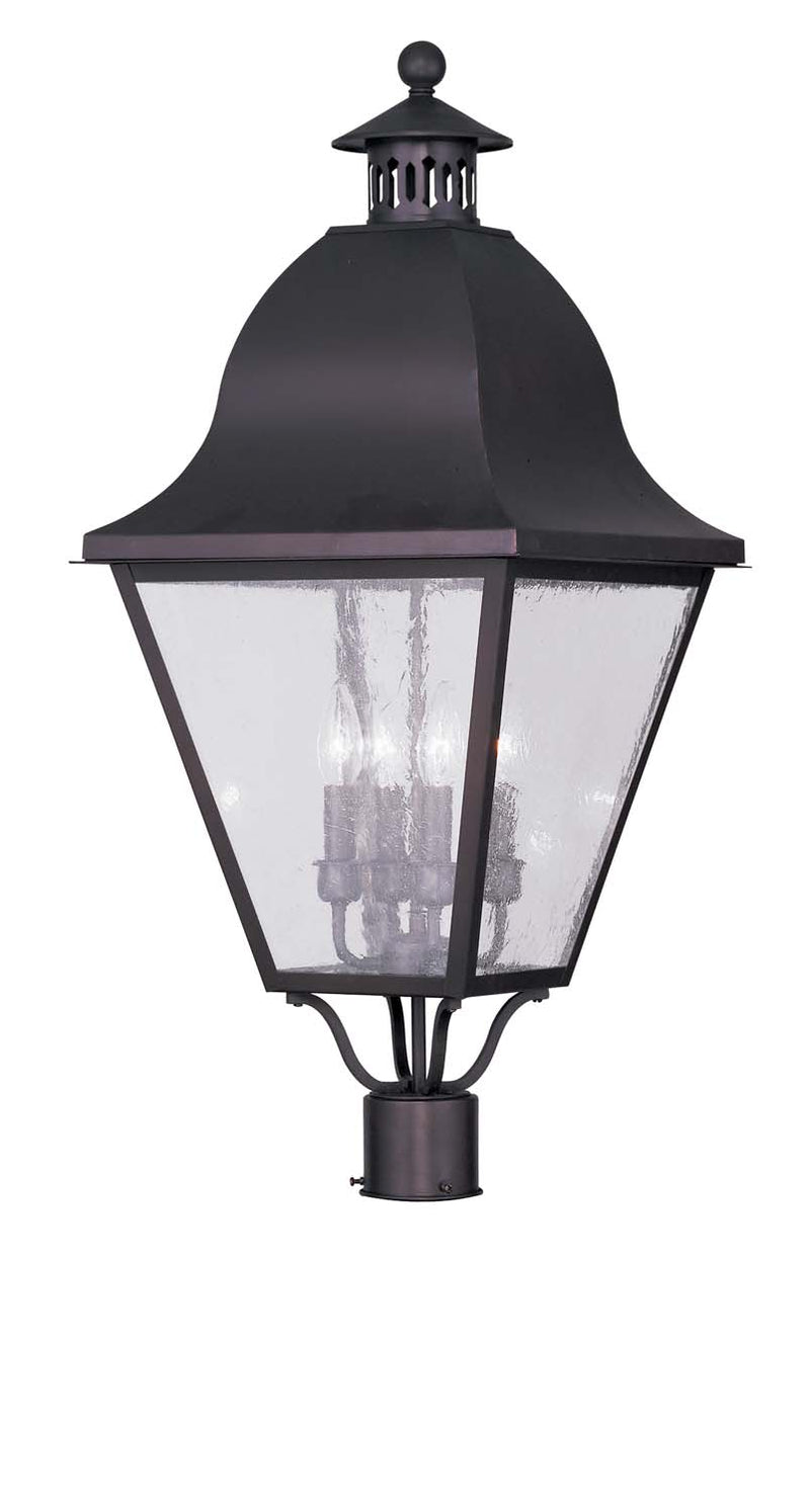 Livex Lighting 2548-07 Four Light Outdoor Post Lantern, Bronze