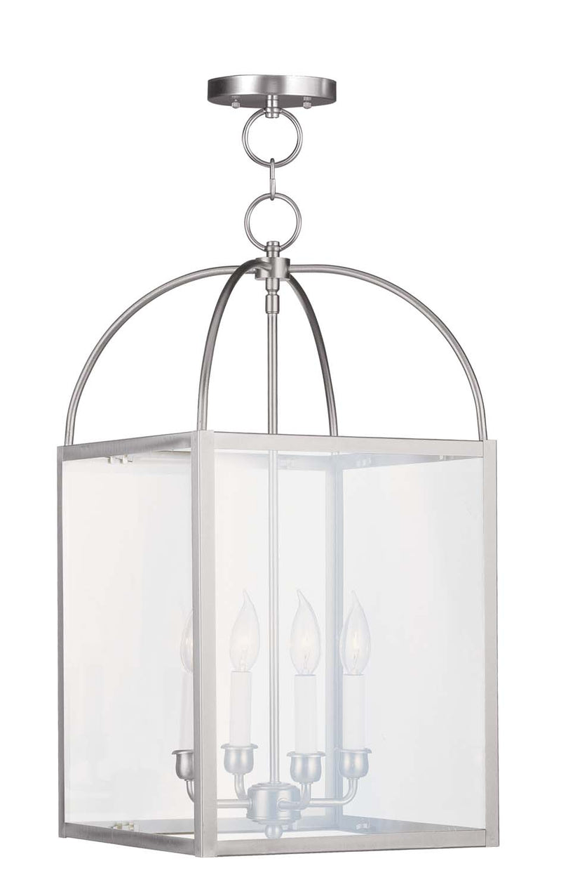 Livex Lighting 4042-91 Four Light Pendant, Brushed Nickel