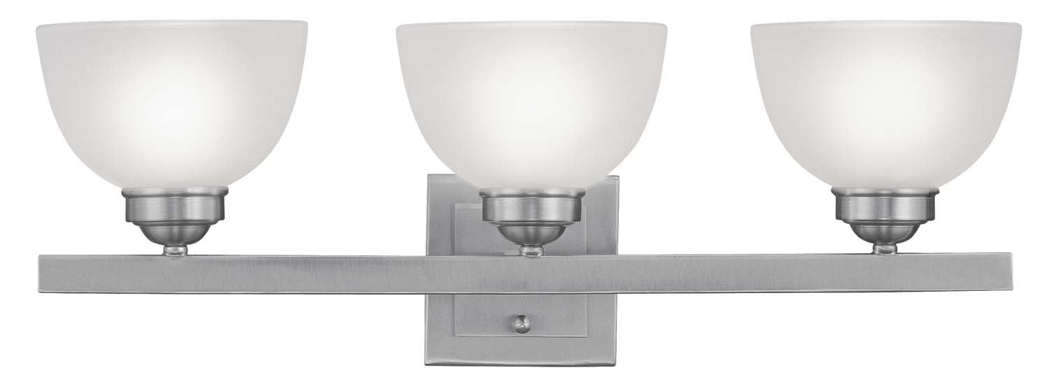 Livex Lighting 4203-91 Three Light Bath Vanity, Brushed Nickel