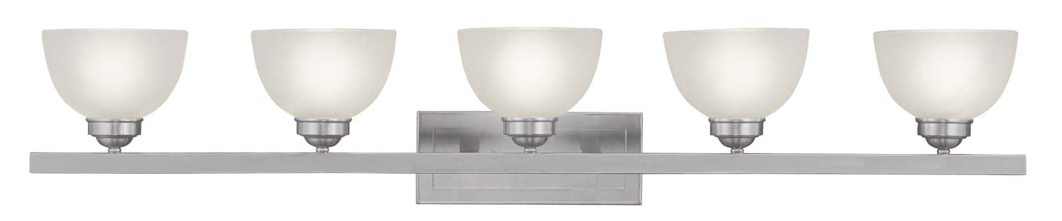 Livex Lighting 4205-91 Five Light Bath Vanity, Brushed Nickel