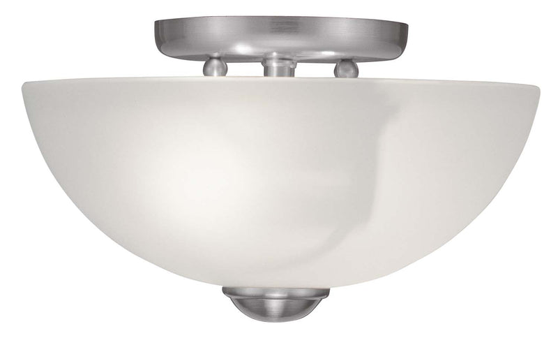 Livex Lighting 4206-91 Two Light Ceiling Mount, Brushed Nickel