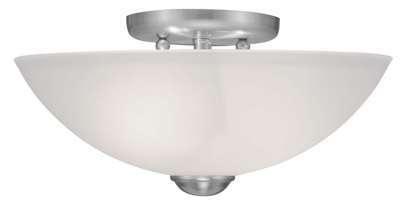 Livex Lighting 4207-91 Two Light Ceiling Mount, Brushed Nickel