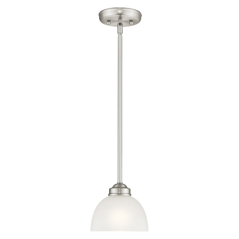 Livex Lighting 4210-91 One Light Mini Pendant, Brushed Nickel
