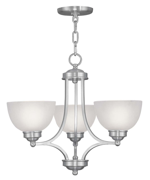 Livex Lighting 4213-91 Three Light Chandelier, Brushed Nickel