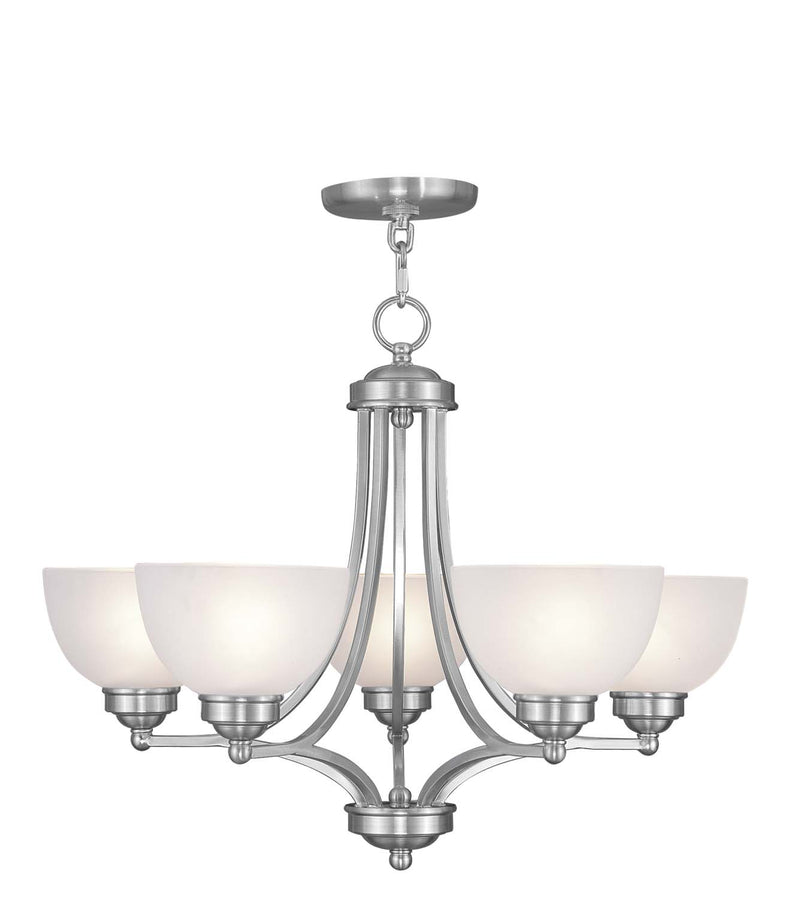 Livex Lighting 4215-91 Five Light Chandelier, Brushed Nickel