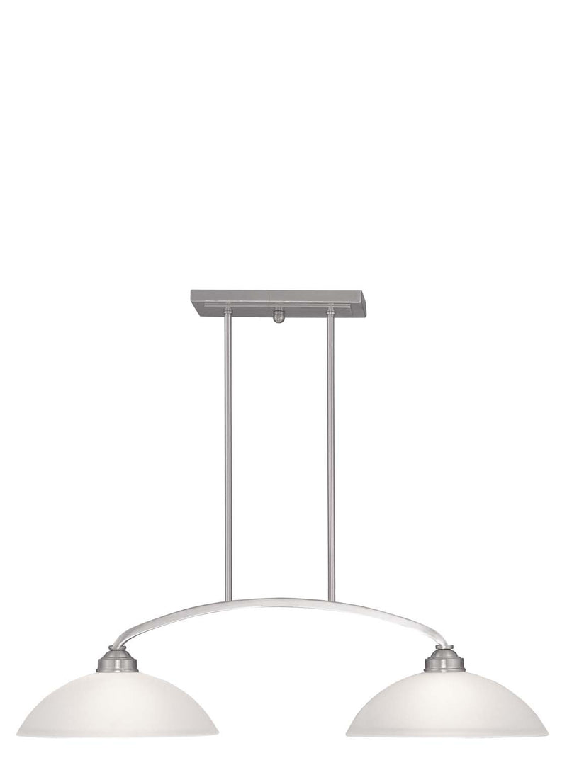 Livex Lighting 4222-91 Two Light Billiard/Island, Brushed Nickel