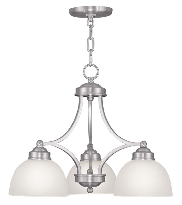 Livex Lighting 4223-91 Three Light Chandelier, Brushed Nickel