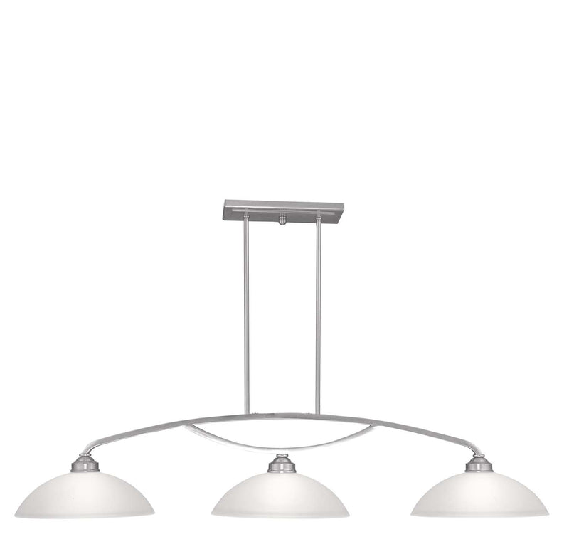 Livex Lighting 4224-91 Three Light Billiard/Island, Brushed Nickel