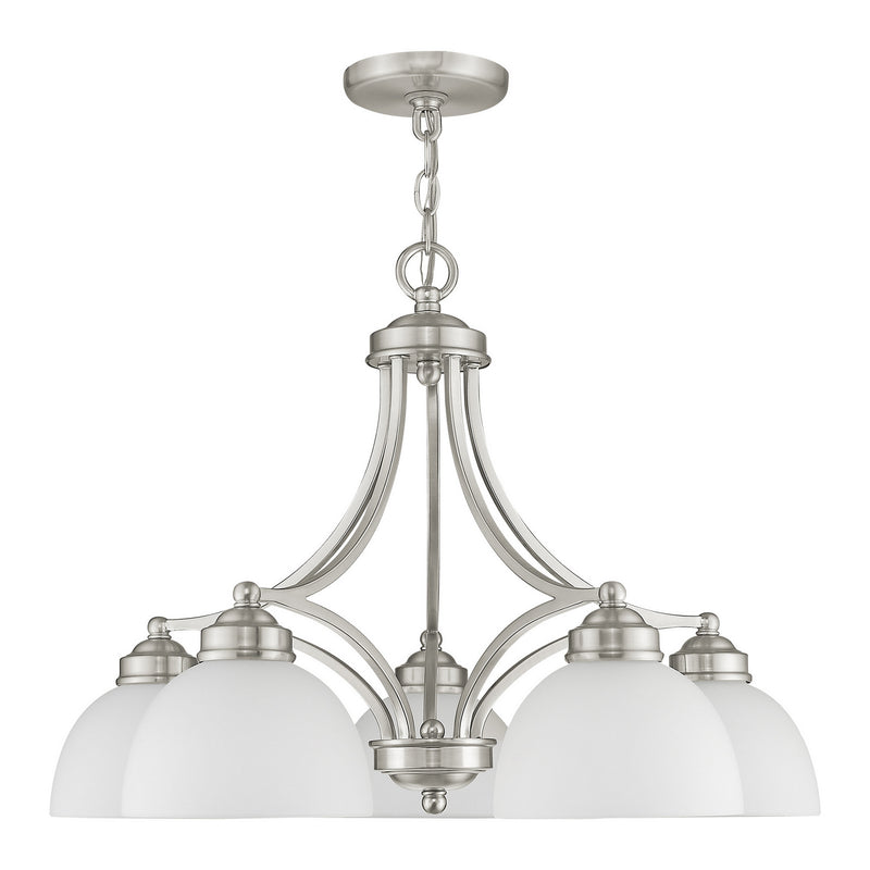 Livex Lighting 4225-91 Five Light Chandelier, Brushed Nickel