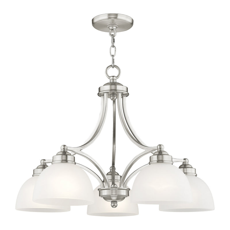 Livex Lighting 4225-91 Five Light Chandelier, Brushed Nickel