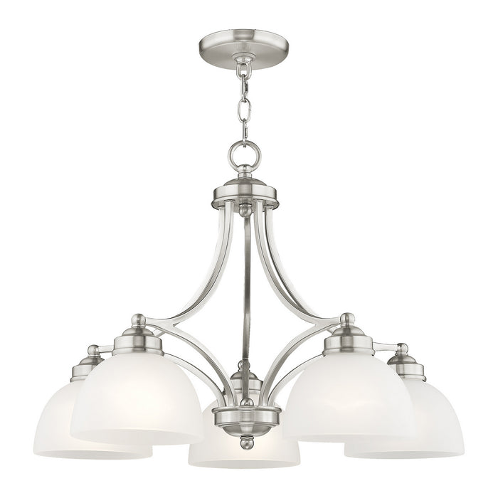 Livex Lighting 4225-91 Five Light Chandelier, Brushed Nickel