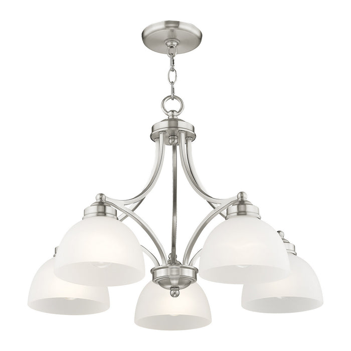 Livex Lighting 4225-91 Five Light Chandelier, Brushed Nickel