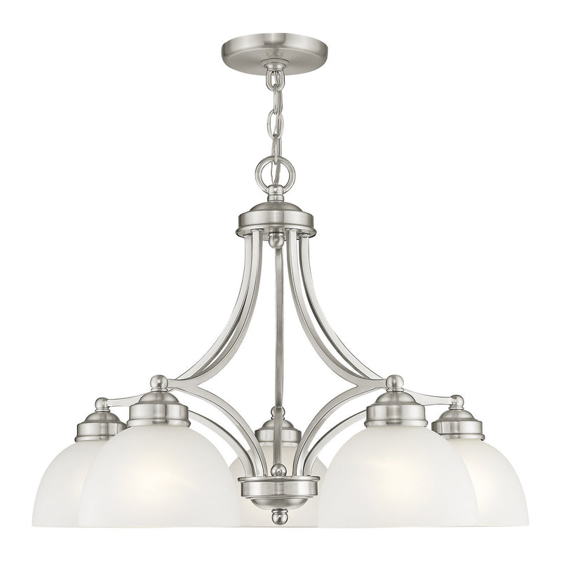 Livex Lighting 4225-91 Five Light Chandelier, Brushed Nickel