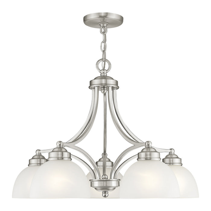 Livex Lighting 4225-91 Five Light Chandelier, Brushed Nickel