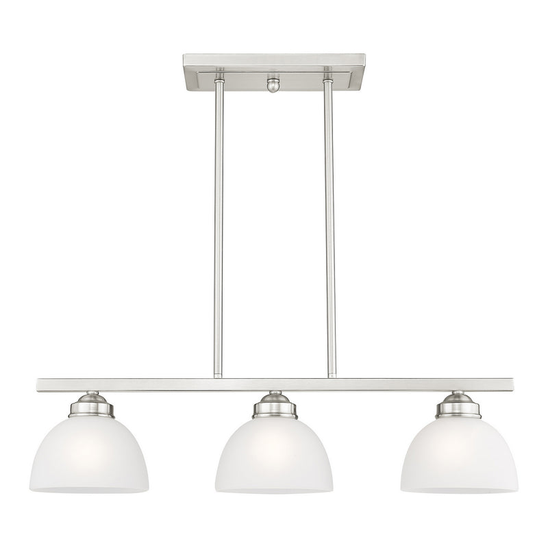 Livex Lighting 4226-91 Three Light Island Pendant, Brushed Nickel