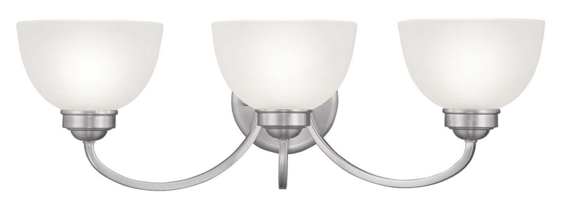 Livex Lighting 4233-91 Three Light Bath Vanity, Brushed Nickel