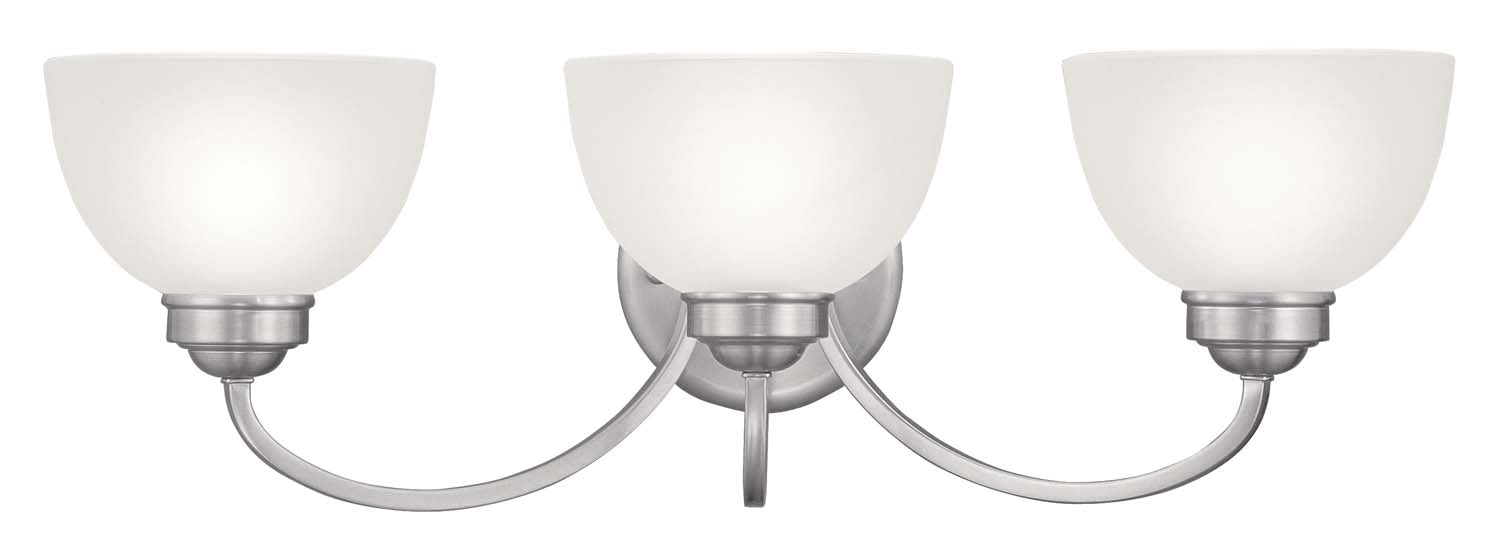Livex Lighting 4233-91 Three Light Bath Vanity, Brushed Nickel