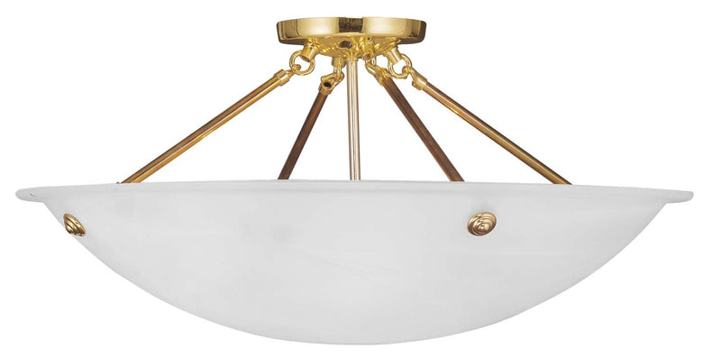 Livex Lighting 4275-02 Four Light Ceiling Mount, Polished Brass