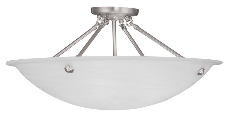 Livex Lighting 4275-91 Four Light Ceiling Mount, Brushed Nickel