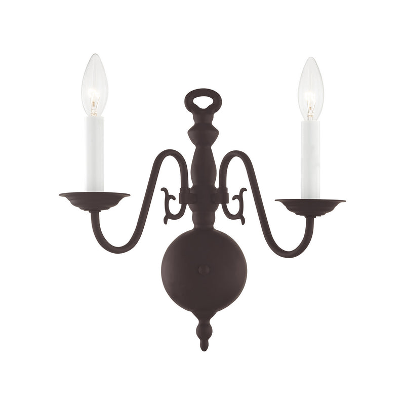 Livex Lighting 5002-07 Two Light Wall Sconce, Bronze