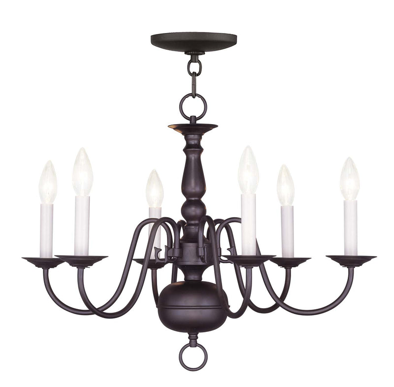 Livex Lighting 5006-07 Six Light Chandelier, Bronze
