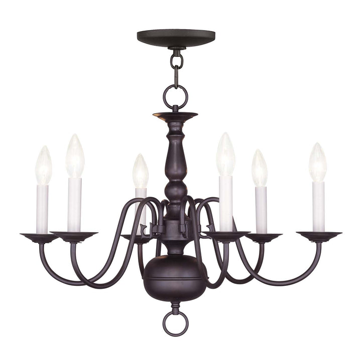 Livex Lighting 5006-07 Six Light Chandelier, Bronze