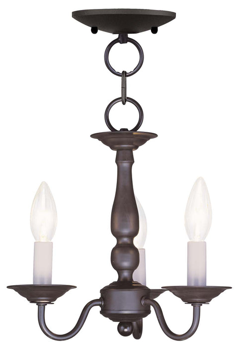 Livex Lighting 5009-07 Three Light Mini Chandelier/Ceiling Mount, Bronze