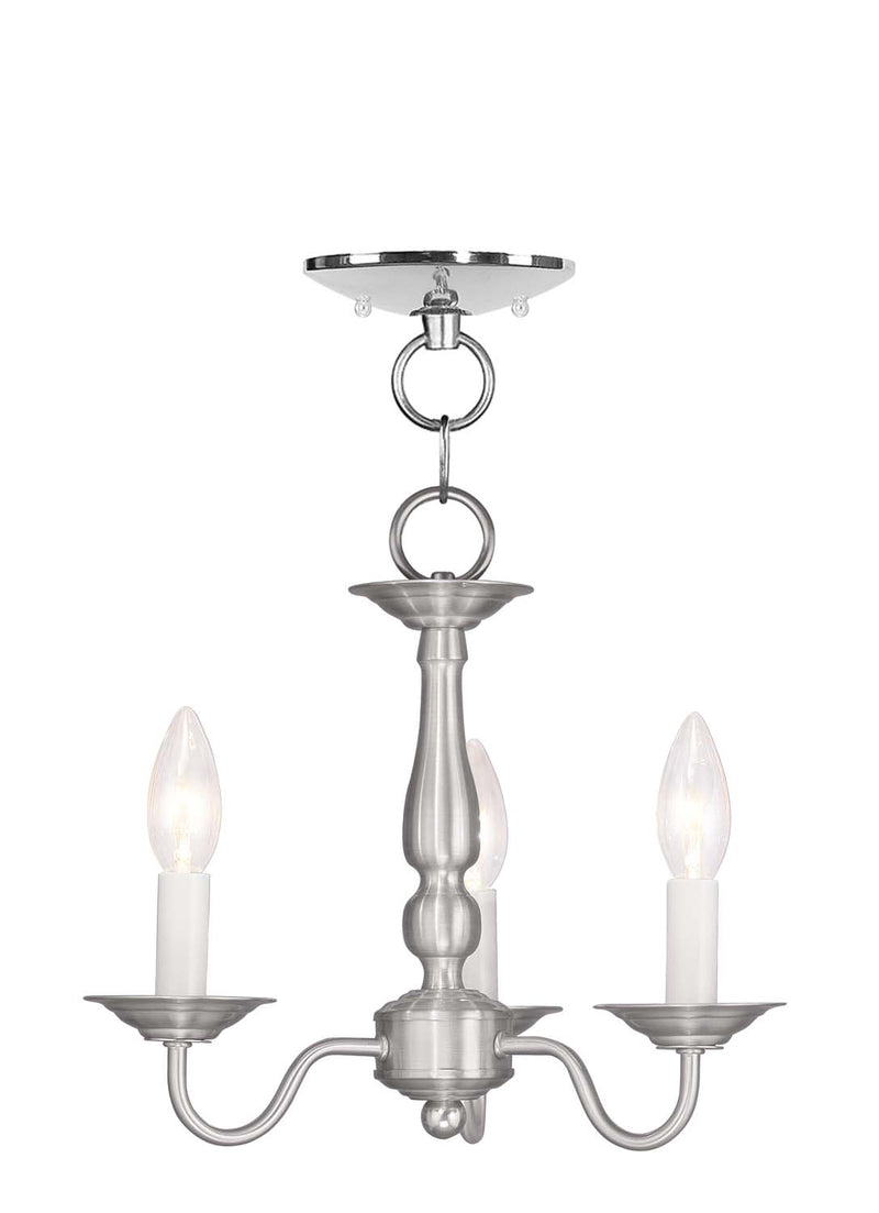 Livex Lighting 5009-91 Three Light Mini Chandelier/Ceiling Mount, Brushed Nickel