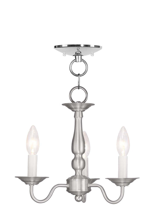 Livex Lighting 5009-91 Three Light Mini Chandelier/Ceiling Mount, Brushed Nickel