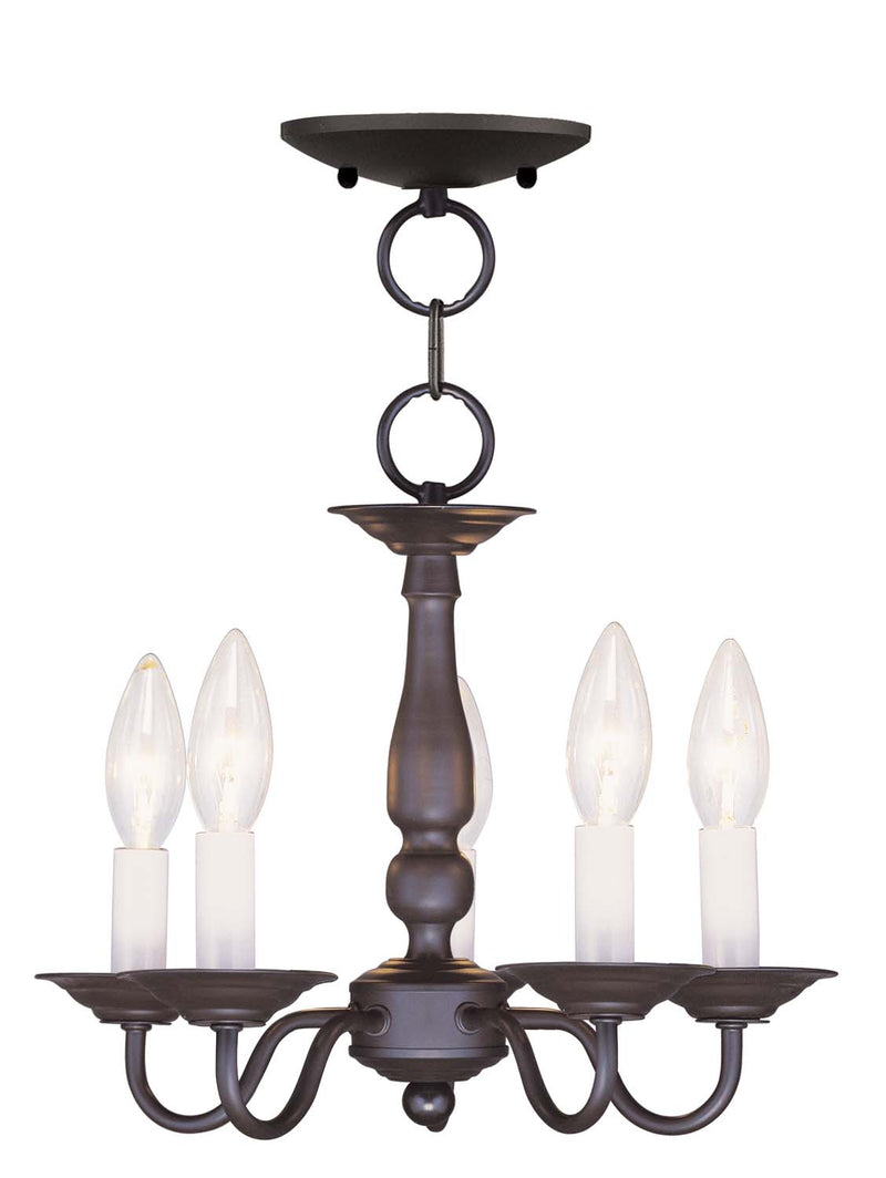 Livex Lighting 5011-07 Five Light Mini Chandelier/Ceiling Mount, Bronze