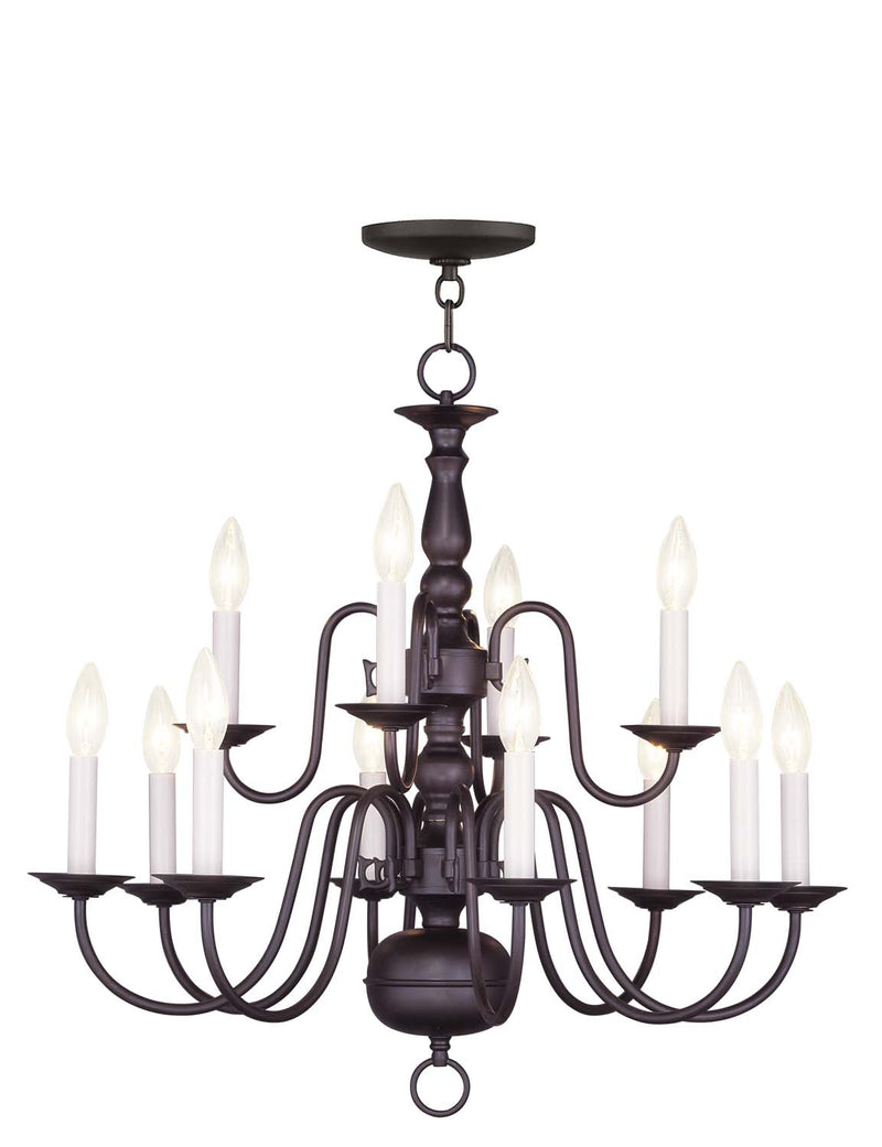 Livex Lighting 5012-07 12 Light Chandelier, Bronze