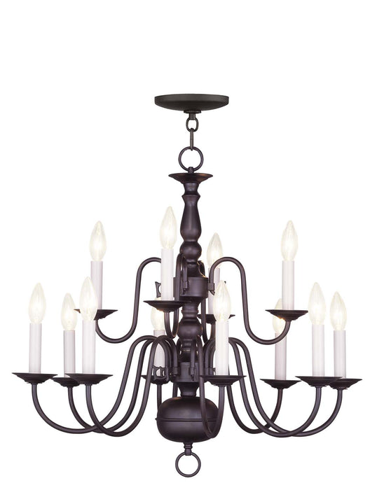 Livex Lighting 5012-07 12 Light Chandelier, Bronze