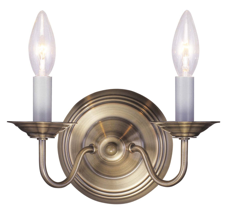 Livex Lighting 5018-01 Two Light Wall Sconce, Antique Brass
