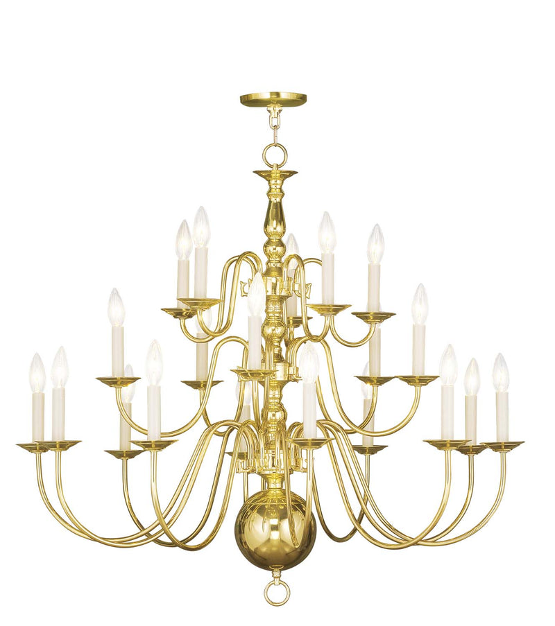Livex Lighting 5019-02 20 Light Chandelier, Polished Brass