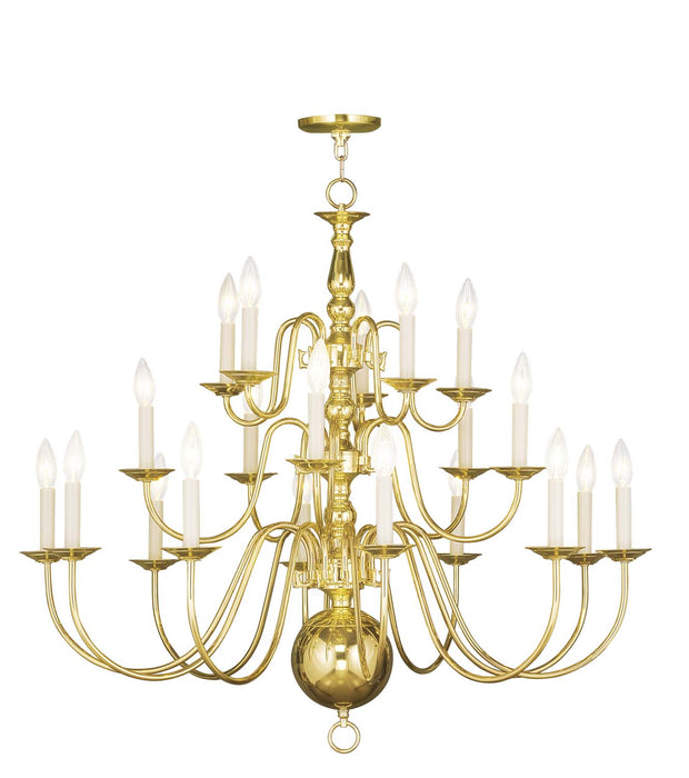 Livex Lighting 5019-02 20 Light Chandelier, Polished Brass