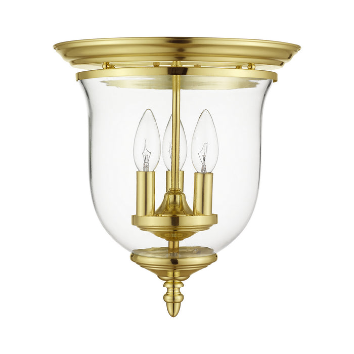 Livex Lighting 5021-02 Three Light Ceiling Mount, Polished Brass