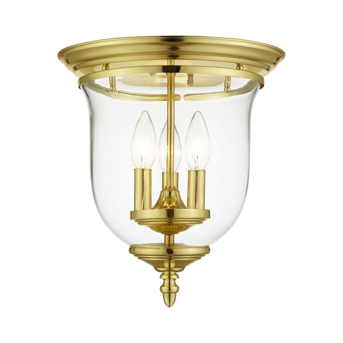 Livex Lighting 5021-02 Three Light Ceiling Mount, Polished Brass