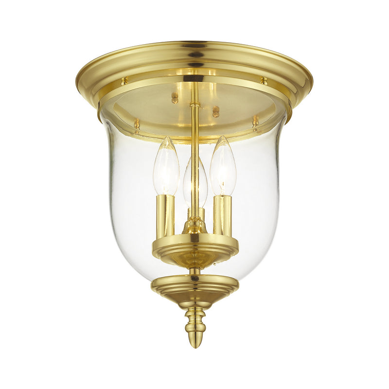 Livex Lighting 5021-02 Three Light Ceiling Mount, Polished Brass