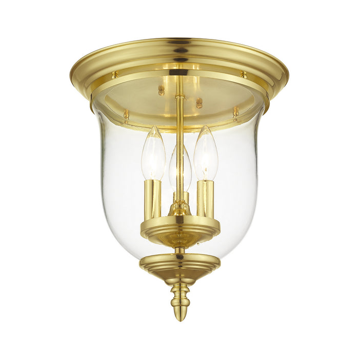 Livex Lighting 5021-02 Three Light Ceiling Mount, Polished Brass