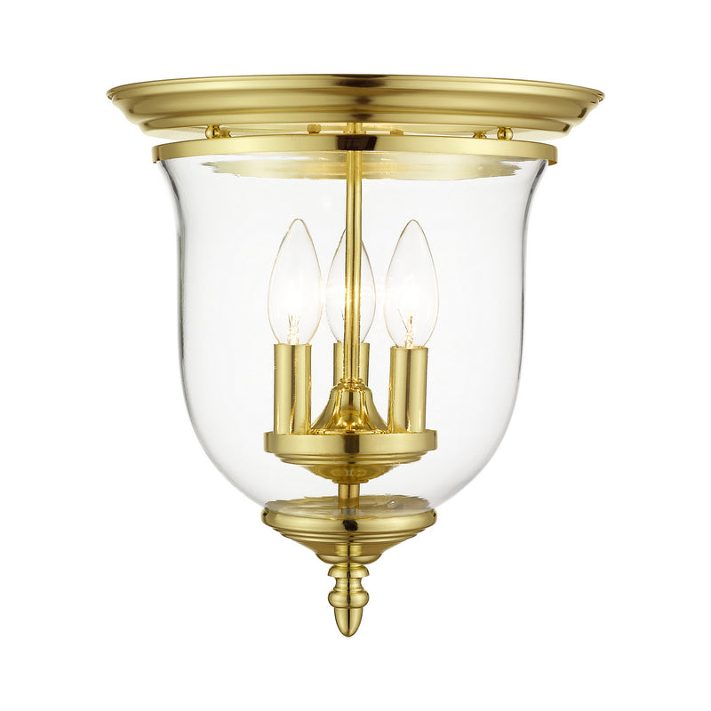 Livex Lighting 5021-02 Three Light Ceiling Mount, Polished Brass