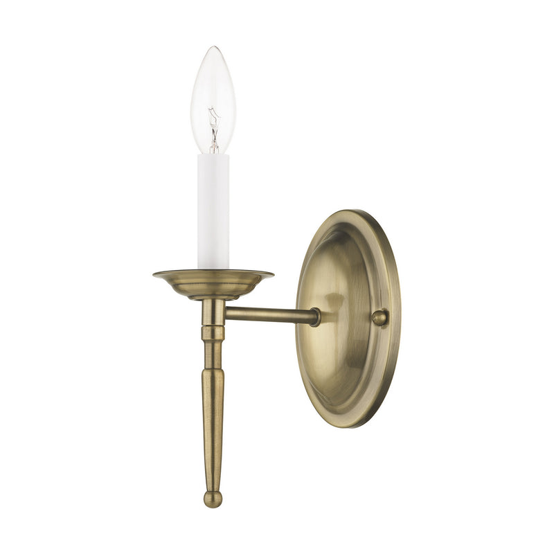 Livex Lighting 5121-01 One Light Wall Sconce, Antique Brass