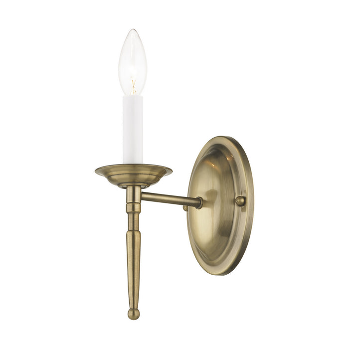 Livex Lighting 5121-01 One Light Wall Sconce, Antique Brass