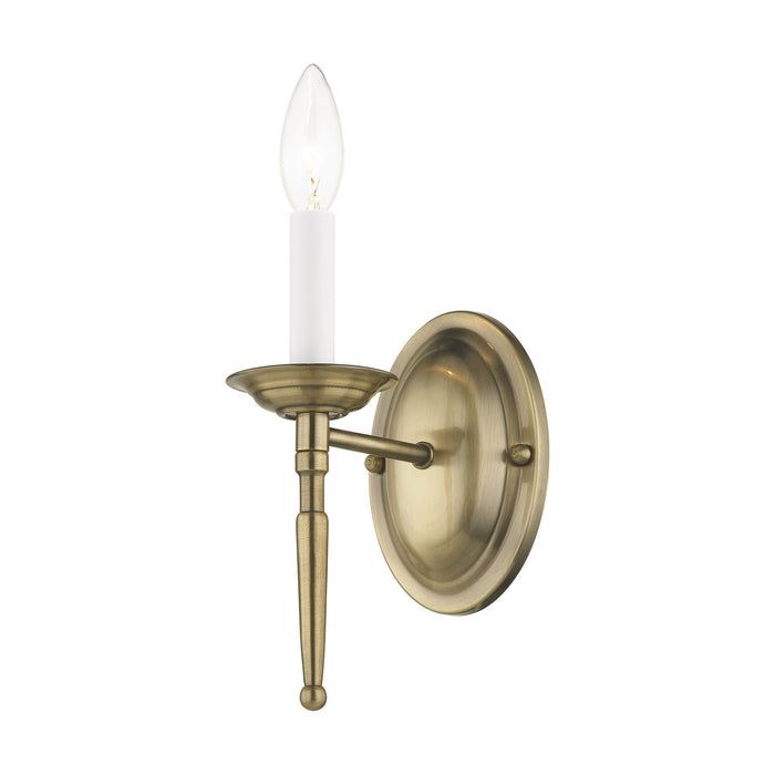Livex Lighting 5121-01 One Light Wall Sconce, Antique Brass